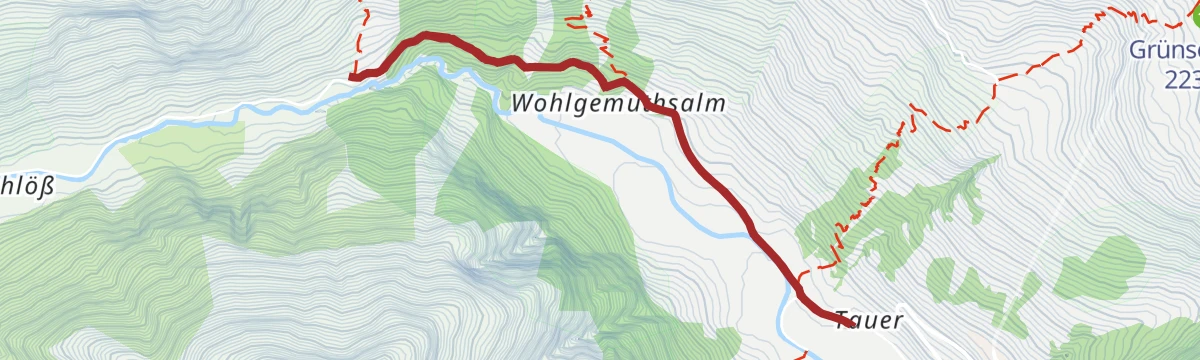 Route map: Wanderung zum Berghaus Außergschlöß 1.700m